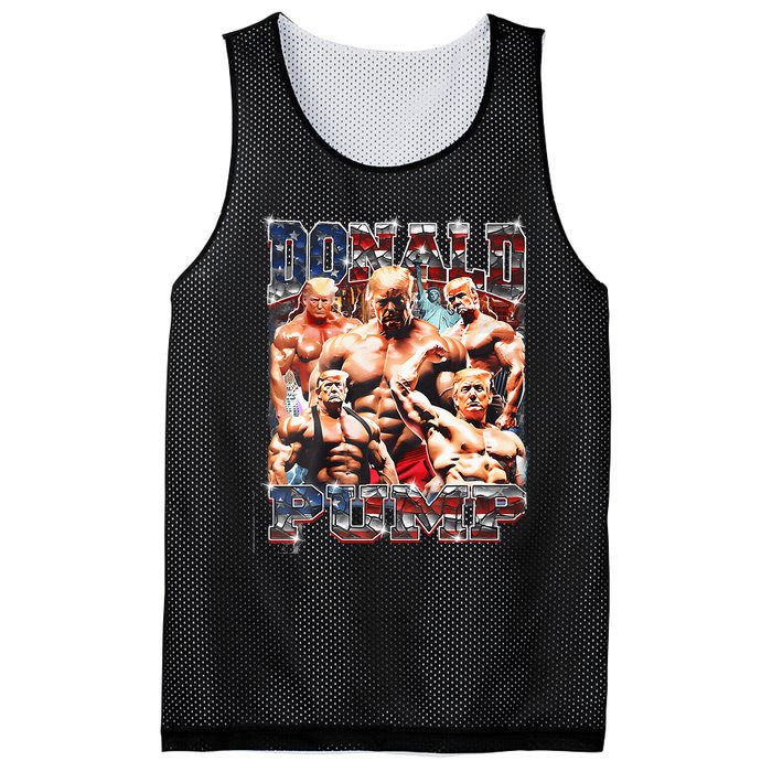 Donald Pump 1 Vs 1 Biden American Flag Swole Trump 2024 Mesh Reversible Basketball Jersey Tank