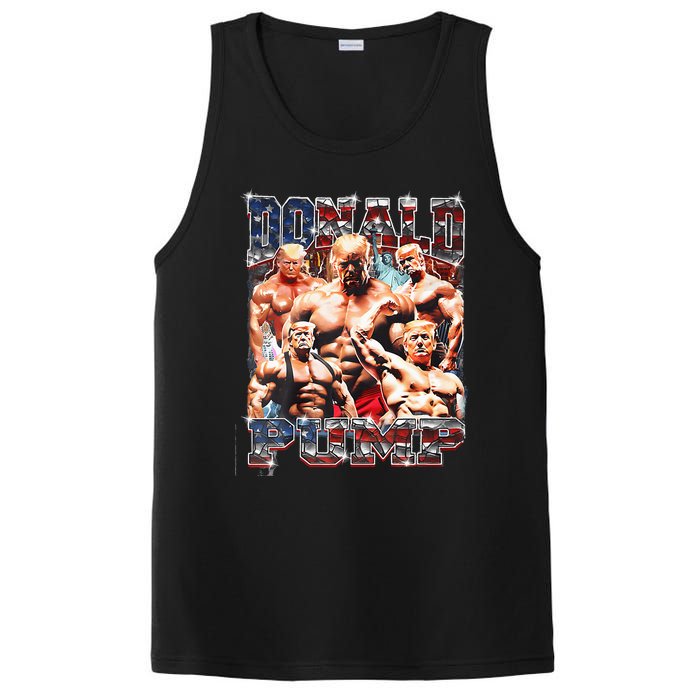 Donald Pump 1 Vs 1 Biden American Flag Swole Trump 2024 PosiCharge Competitor Tank