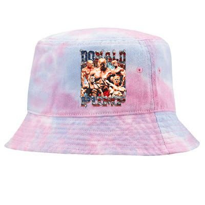 Donald Pump 1 Vs 1 Biden American Flag Swole Trump 2024 Tie-Dyed Bucket Hat