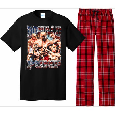 Donald Pump 1 Vs 1 Biden American Flag Swole Trump 2024 Pajama Set