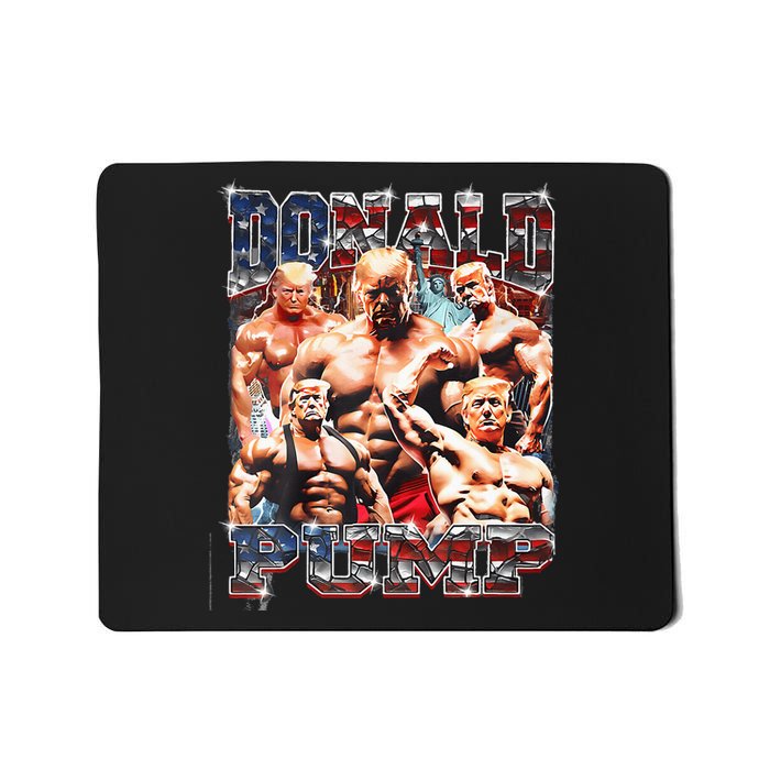 Donald Pump 1 Vs 1 Biden American Flag Swole Trump 2024 Mousepad