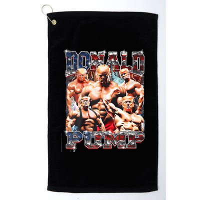 Donald Pump 1 Vs 1 Biden American Flag Swole Trump 2024 Platinum Collection Golf Towel