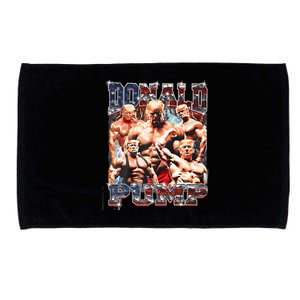 Donald Pump 1 Vs 1 Biden American Flag Swole Trump 2024 Microfiber Hand Towel