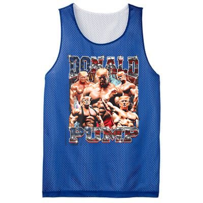 Donald Pump 1 Vs 1 Biden American Flag Swole Trump 2024 Cool Gift Mesh Reversible Basketball Jersey Tank