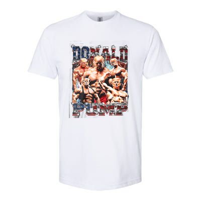 Donald Pump 1 Vs 1 Biden American Flag Swole Trump 2024 Cool Gift Softstyle CVC T-Shirt