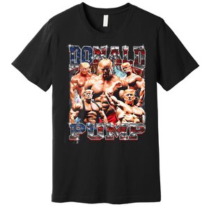 Donald Pump 1 Vs 1 Biden American Flag Swole Trump 2024 Premium T-Shirt