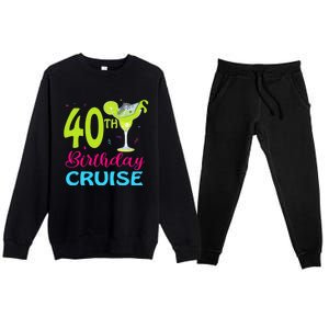 Drinking Party 40th Birthday Cruise Vacation Squad Cruising Premium Crewneck Sweatsuit Set