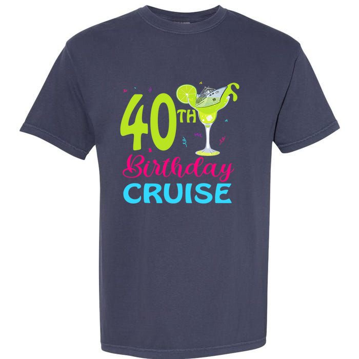 Drinking Party 40th Birthday Cruise Vacation Squad Cruising Garment-Dyed Heavyweight T-Shirt