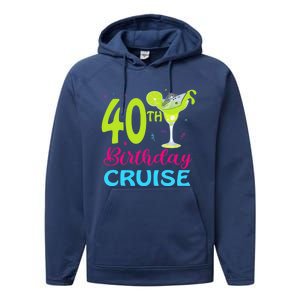 Drinking Party 40th Birthday Cruise Vacation Squad Cruising Performance Fleece Hoodie