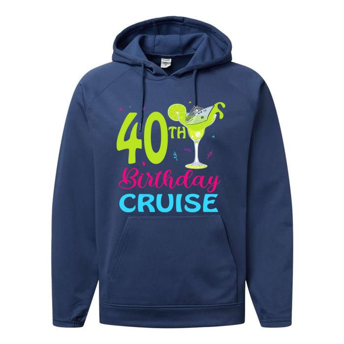 Drinking Party 40th Birthday Cruise Vacation Squad Cruising Performance Fleece Hoodie