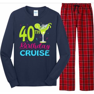 Drinking Party 40th Birthday Cruise Vacation Squad Cruising Long Sleeve Pajama Set