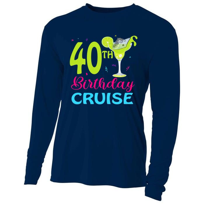 Drinking Party 40th Birthday Cruise Vacation Squad Cruising Cooling Performance Long Sleeve Crew