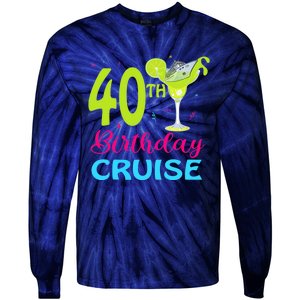 Drinking Party 40th Birthday Cruise Vacation Squad Cruising Tie-Dye Long Sleeve Shirt