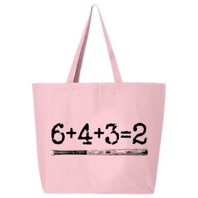 Double Play 6 4 3 2 Vintage Baseball Math Softball Player 25L Jumbo Tote