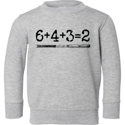 Double Play 6 4 3 2 Vintage Baseball Math Softball Player Toddler Sweatshirt