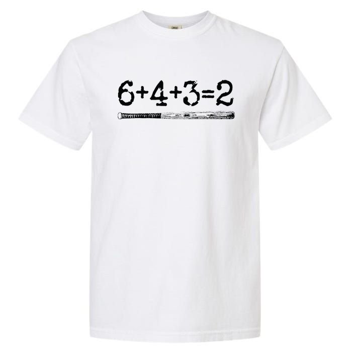 Double Play 6 4 3 2 Vintage Baseball Math Softball Player Garment-Dyed Heavyweight T-Shirt