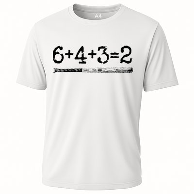 Double Play 6 4 3 2 Vintage Baseball Math Softball Player Cooling Performance Crew T-Shirt