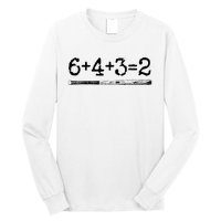 Double Play 6 4 3 2 Vintage Baseball Math Softball Player Long Sleeve Shirt