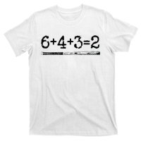 Double Play 6 4 3 2 Vintage Baseball Math Softball Player T-Shirt