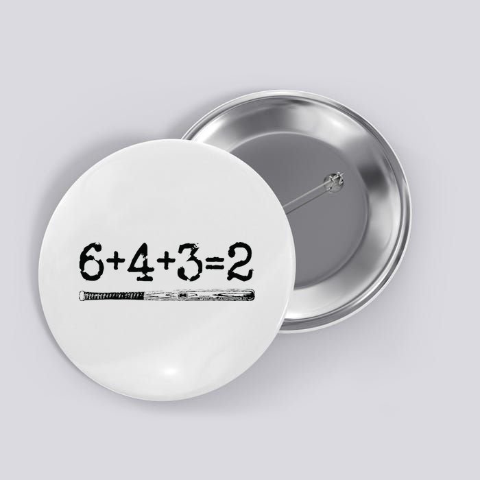 Double Play 6 4 3 2 Vintage Baseball Math Softball Player Button