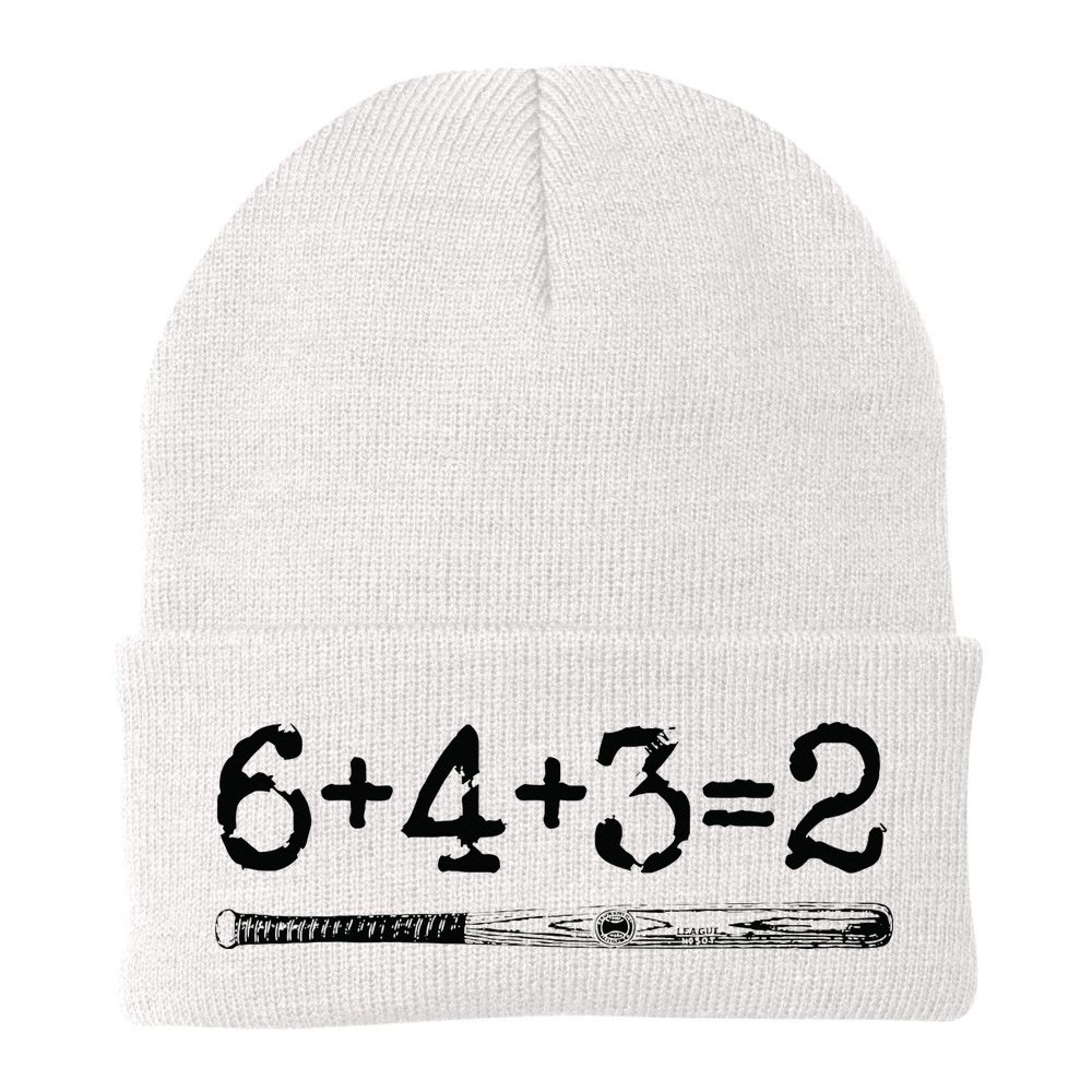 Double Play 6 4 3 2 Vintage Baseball Math Softball Player Beanie