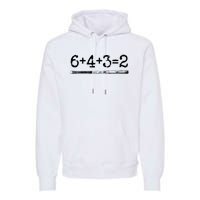 Double Play 6 4 3 2 Vintage Baseball Math Softball Player Premium Hoodie