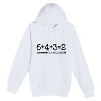 Double Play 6 4 3 2 Vintage Baseball Math Softball Player Premium Pullover Hoodie