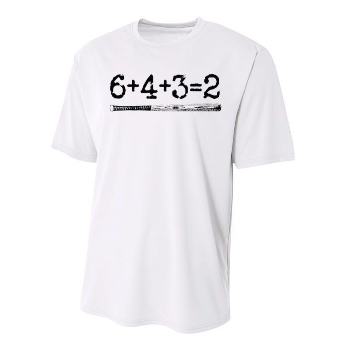 Double Play 6 4 3 2 Vintage Baseball Math Softball Player Performance Sprint T-Shirt