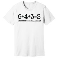 Double Play 6 4 3 2 Vintage Baseball Math Softball Player Premium T-Shirt