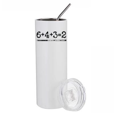 Double Play 6 4 3 2 Vintage Baseball Math Softball Player Stainless Steel Tumbler