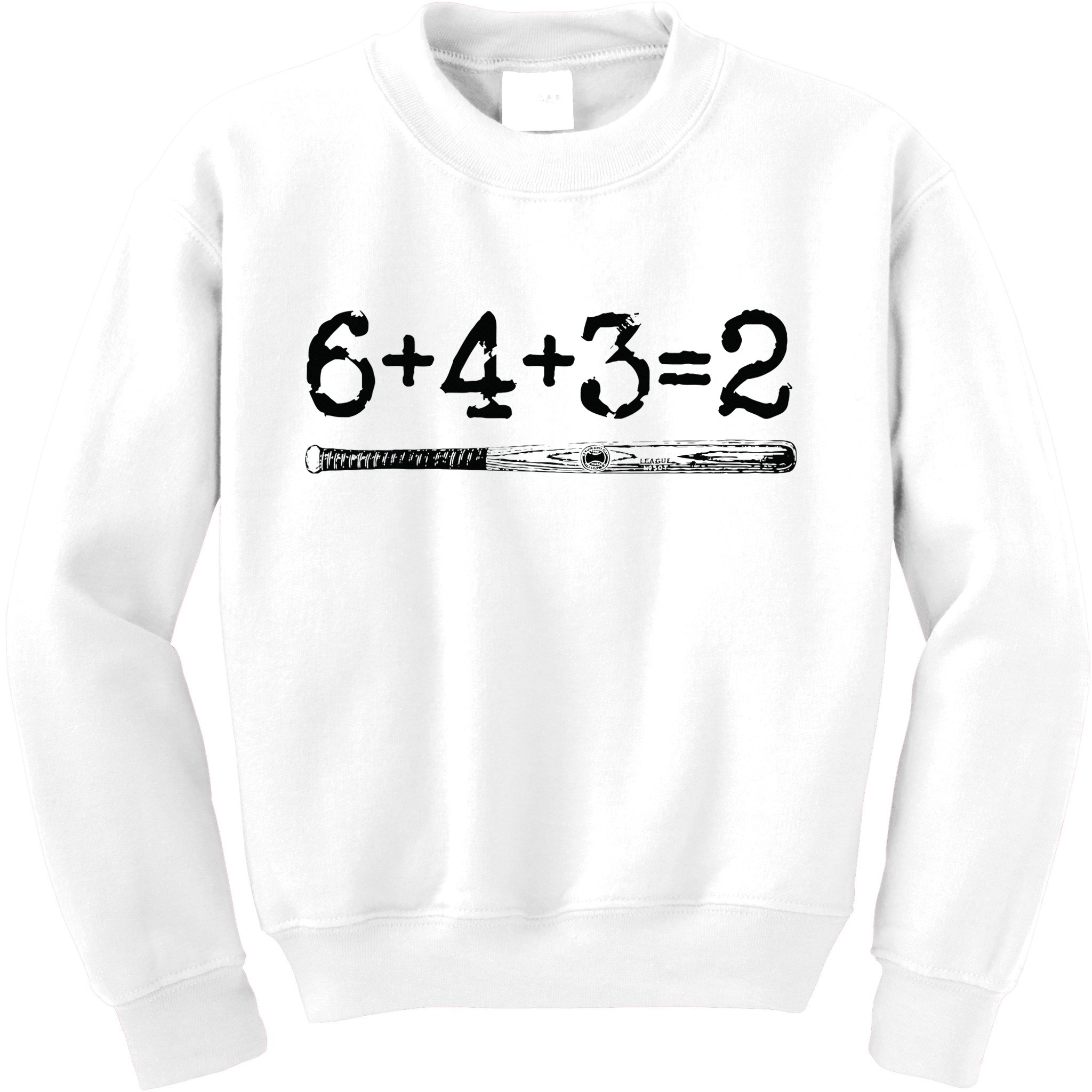 Double Play 6 4 3 2 Vintage Baseball Math Softball Player Kids Sweatshirt