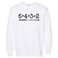 Double Play 6 4 3 2 Vintage Baseball Math Softball Player Garment-Dyed Sweatshirt