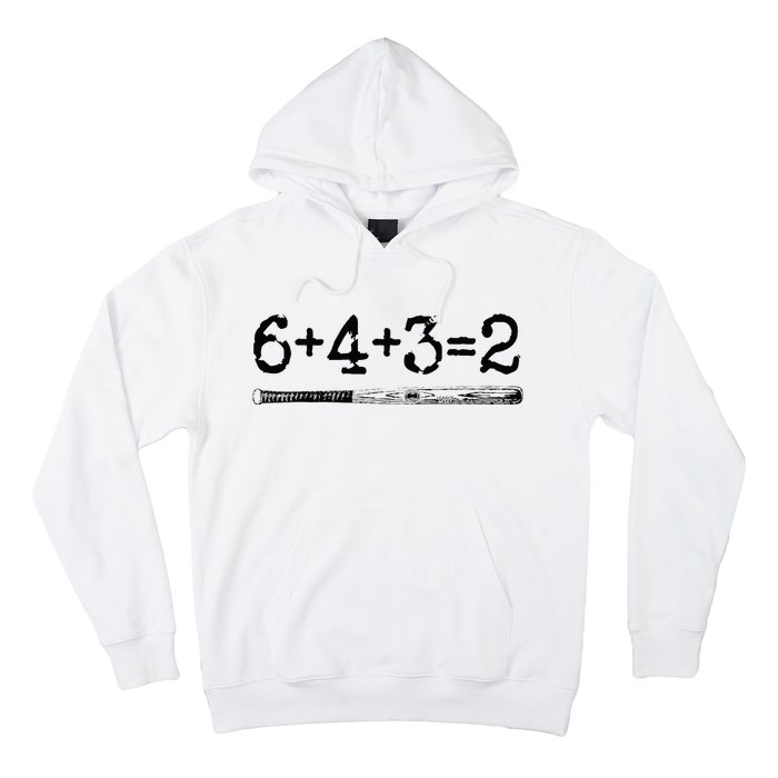 Double Play 6 4 3 2 Vintage Baseball Math Softball Player Hoodie