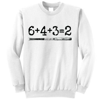 Double Play 6 4 3 2 Vintage Baseball Math Softball Player Sweatshirt