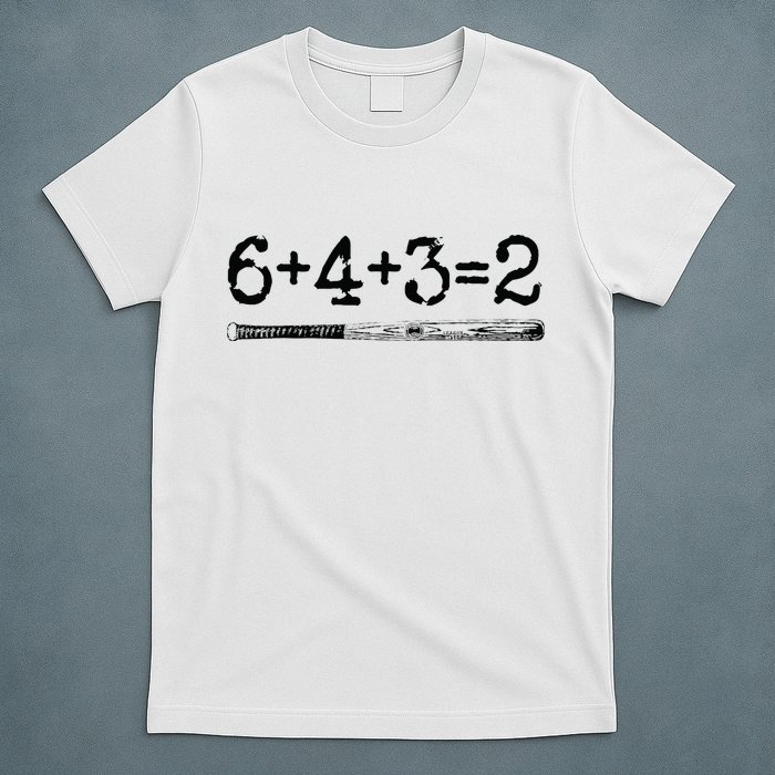 Double Play 6 4 3 2 Vintage Baseball Math Softball Player T-Shirt