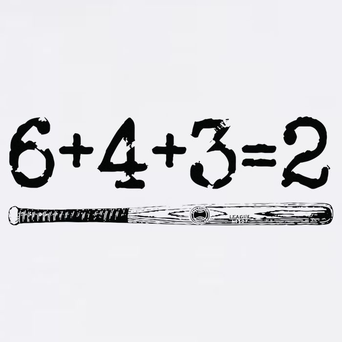 Double Play 6 4 3 2 Vintage Baseball Math Softball Player T-Shirt