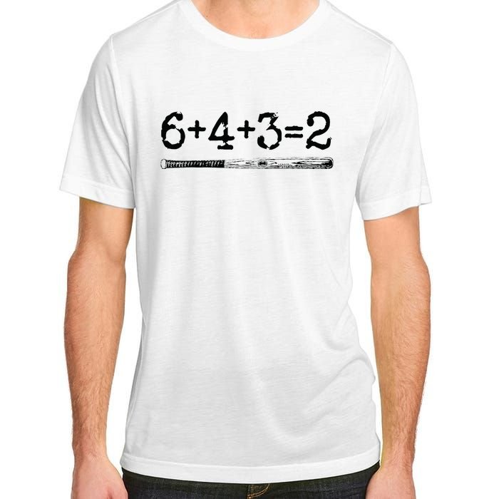 Double Play 6 4 3 2 Vintage Baseball Math Softball Player Adult ChromaSoft Performance T-Shirt