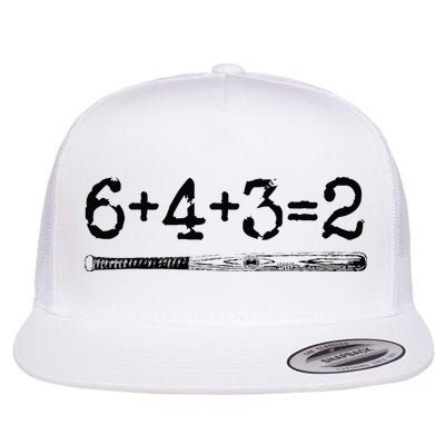 Double Play 6 4 3 2 Vintage Baseball Math Softball Player Flat Bill Trucker Hat