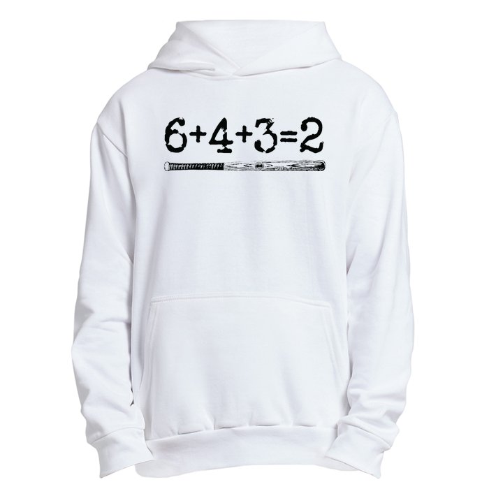 Double Play 6 4 3 2 Vintage Baseball Math Softball Player Urban Pullover Hoodie