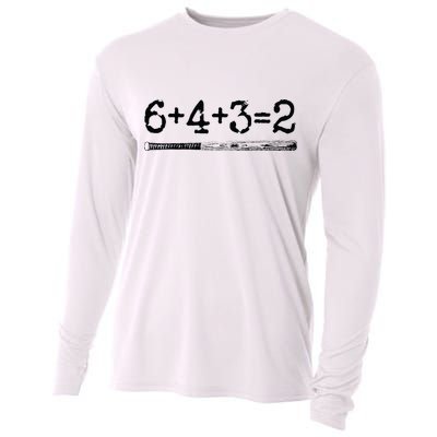 Double Play 6 4 3 2 Vintage Baseball Math Softball Player Cooling Performance Long Sleeve Crew