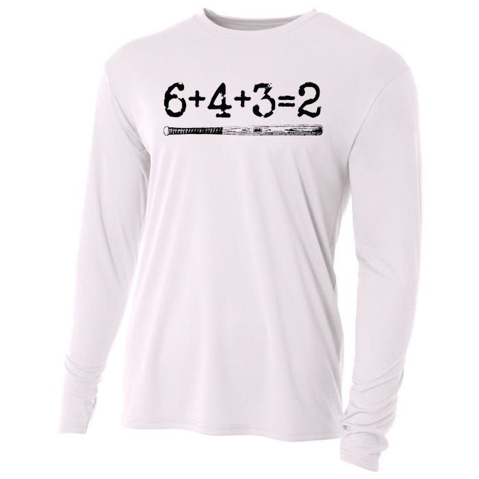 Double Play 6 4 3 2 Vintage Baseball Math Softball Player Cooling Performance Long Sleeve Crew