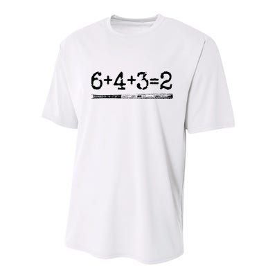 Double Play 6 4 3 2 Vintage Baseball Math Softball Player Youth Performance Sprint T-Shirt