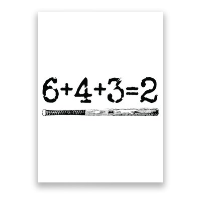 Double Play 6 4 3 2 Vintage Baseball Math Softball Player Poster