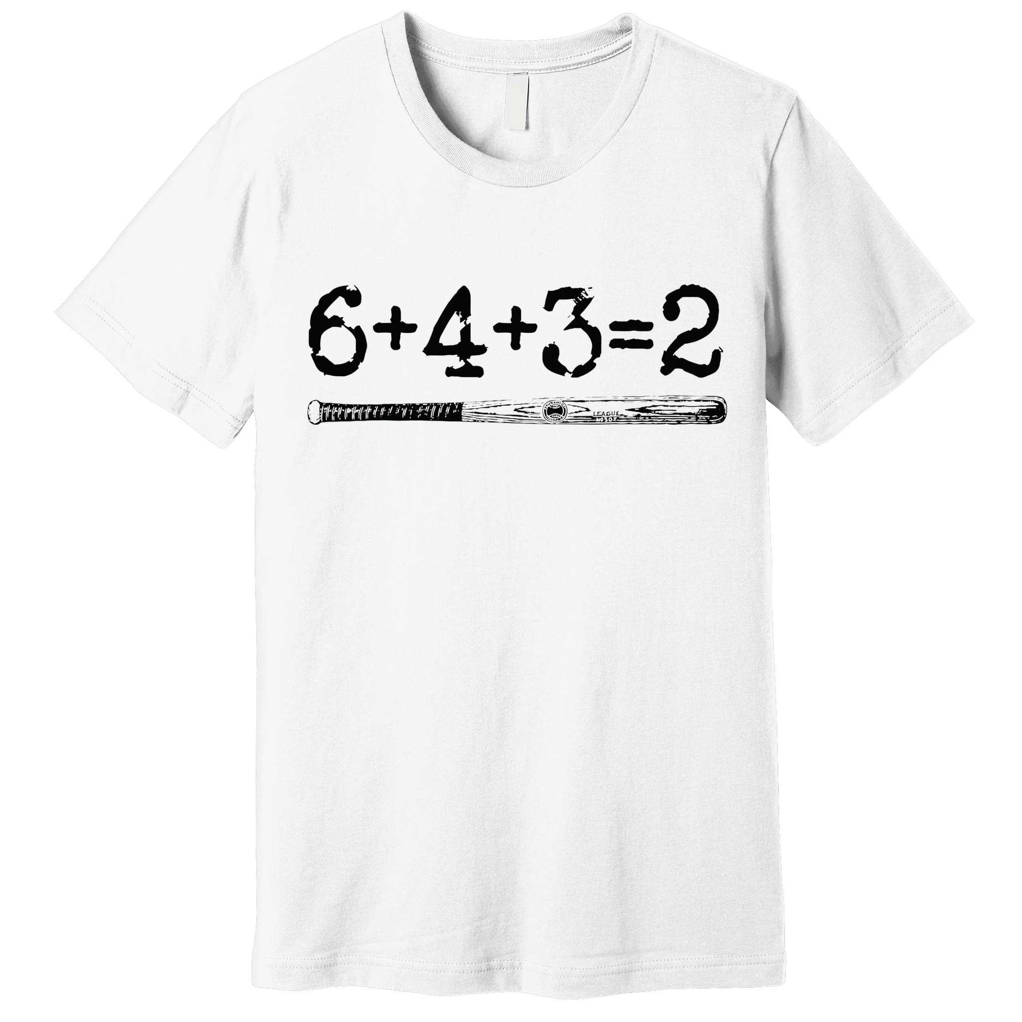 Double Play 6 4 3 2 Vintage Baseball Math Softball Player Premium T-Shirt