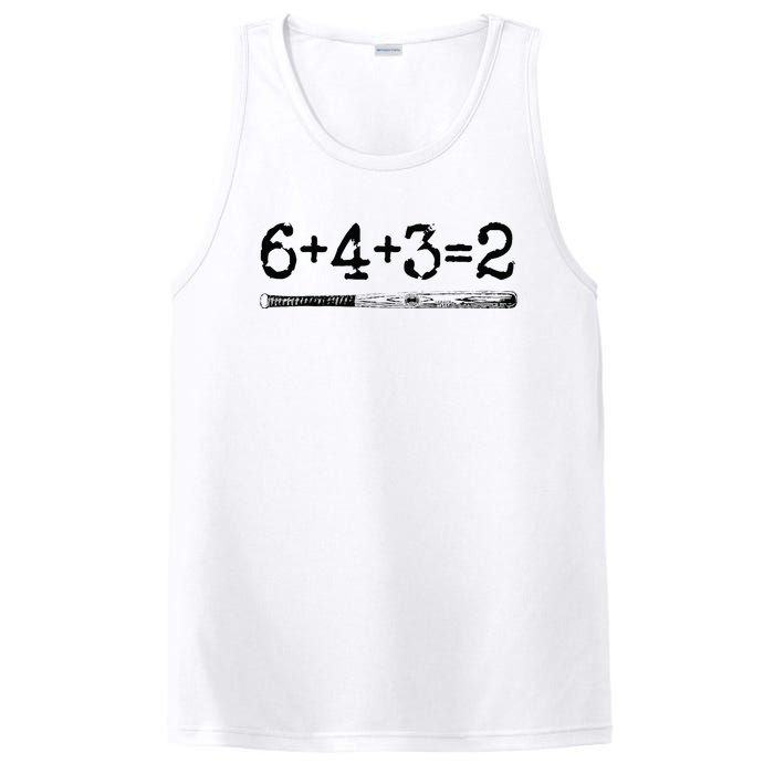 Double Play 6 4 3 2 Vintage Baseball Math Softball Player PosiCharge Competitor Tank