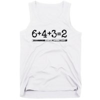 Double Play 6 4 3 2 Vintage Baseball Math Softball Player Tank Top