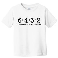 Double Play 6 4 3 2 Vintage Baseball Math Softball Player Toddler T-Shirt