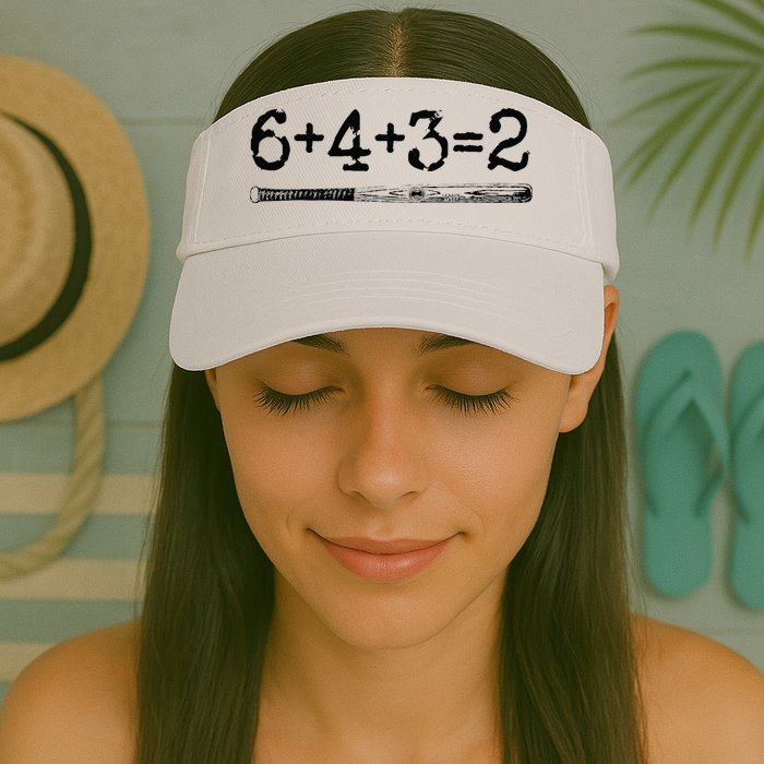 Double Play 6 4 3 2 Vintage Baseball Math Softball Player Visor