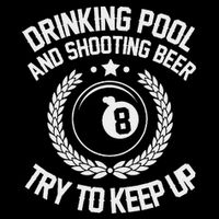Drinking Pool And Shooting Beer Funny Billiards Gift Present Stripe Pom Pom Beanie