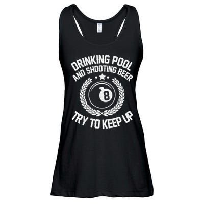 Drinking Pool And Shooting Beer Funny Billiards Gift Present Ladies Essential Flowy Tank